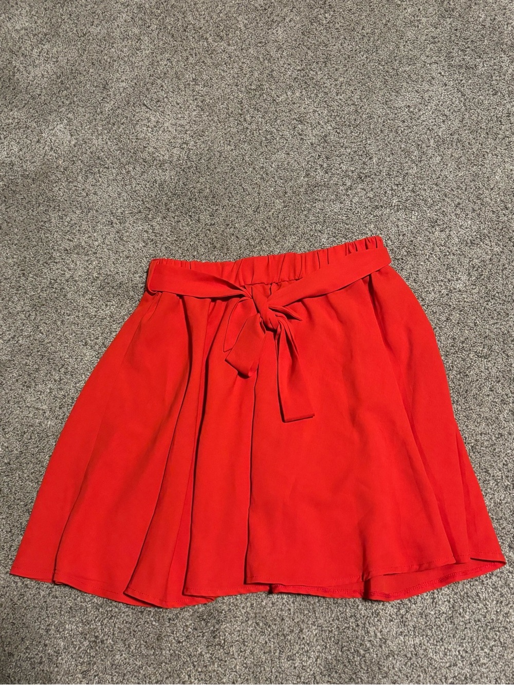 SHEIN Red Tie-Waist Circle Skirt